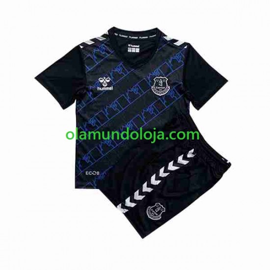 Camisola Everton Guarda-redes Criança Equipamento Segundo 2023-2024 Manga Curta